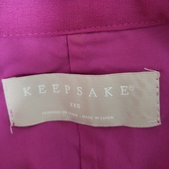 Keepsake The Label Pink Bow Tie Chiffon Blouse V-neck Puff Sleeve Rex Fit XXS - Picture 11 of 11